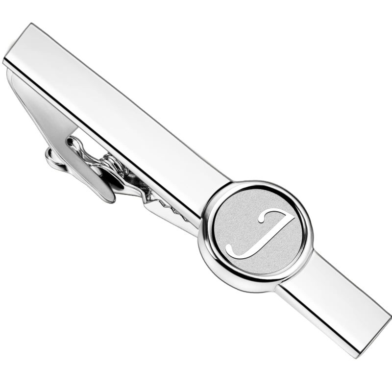 AMITER 2 Inch Mens Tie Clip Initial Letter Formal Business Wedding Tuxedo Shirts Accessory - Image 1